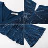 imageGRACE KARIN Womens Sequin V Neck Ruffle Sleeve Empire Waist Sparkly Glitter A Line Cocktail Formal DressesPeacock Blue