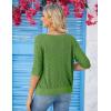 imageGRACE KARIN Womens Summer Short Sleeve Cropped Cardigan Sweaters Crochet Knit Shrug Open Front VNeck Button up TopsGreen