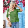 imageGRACE KARIN Womens Summer Short Sleeve Cropped Cardigan Sweaters Crochet Knit Shrug Open Front VNeck Button up TopsGreen