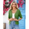 imageGRACE KARIN Womens Summer Short Sleeve Cropped Cardigan Sweaters Crochet Knit Shrug Open Front VNeck Button up TopsGreen