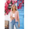 imageGRACE KARIN Womens Summer Short Sleeve Cropped Cardigan Sweaters Crochet Knit Shrug Open Front VNeck Button up TopsLight Pink