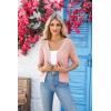 imageGRACE KARIN Womens Summer Short Sleeve Cropped Cardigan Sweaters Crochet Knit Shrug Open Front VNeck Button up TopsLight Pink