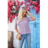 imageGRACE KARIN Womens Summer Short Sleeve Cropped Cardigan Sweaters Crochet Knit Shrug Open Front VNeck Button up TopsLight Purple