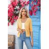 imageGRACE KARIN Womens Summer Short Sleeve Cropped Cardigan Sweaters Crochet Knit Shrug Open Front VNeck Button up TopsYellow