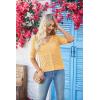 imageGRACE KARIN Womens Summer Short Sleeve Cropped Cardigan Sweaters Crochet Knit Shrug Open Front VNeck Button up TopsYellow