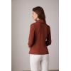 imageGRACE KARIN Womens V Neck Casual Work Tops 34 Sleeve Office Dressy Blouse Top Asymmetrical Elegant ShirtsCaramel