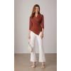 imageGRACE KARIN Womens V Neck Casual Work Tops 34 Sleeve Office Dressy Blouse Top Asymmetrical Elegant ShirtsCaramel