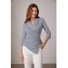 imageGRACE KARIN Womens V Neck Casual Work Tops 34 Sleeve Office Dressy Blouse Top Asymmetrical Elegant ShirtsGrey