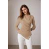 imageGRACE KARIN Womens V Neck Casual Work Tops 34 Sleeve Office Dressy Blouse Top Asymmetrical Elegant ShirtsKhaki