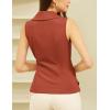 imageGRACE KARIN Womens Wrap V Neck Casual Work Tops Sleeveless Office Dressy Summer Blouse Top Asymmetrical Elegant ShirtsBrick Red