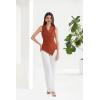 imageGRACE KARIN Womens Wrap V Neck Casual Work Tops Sleeveless Office Dressy Summer Blouse Top Asymmetrical Elegant ShirtsBrick Red