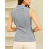 imageGRACE KARIN Womens Wrap V Neck Casual Work Tops Sleeveless Office Dressy Summer Blouse Top Asymmetrical Elegant ShirtsGrey