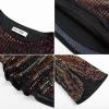 imageWomens Sparkle Sequin Party Blouse Tops Shimmer Glitter 34 Slit Sleeve Dressy TopsBlack Colorful