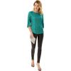 imageWomens Sparkle Sequin Party Blouse Tops Shimmer Glitter 34 Slit Sleeve Dressy TopsBlue Green