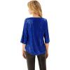 imageWomens Sparkle Sequin Party Blouse Tops Shimmer Glitter 34 Slit Sleeve Dressy TopsRoyal Blue