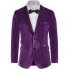 imageGRACE KARIN Mens Velvet Blazer Two Button Slim Fit Suit Jacket Sports Coats for Men Prom Wedding Dinner PartyPurple