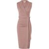 imageGRACE KARIN Womens Wear to Work Dress 2025 Surplice Neck Sleeveless Ruched Wrap Office Pencil DressesLeather Pink