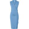 imageGRACE KARIN Womens Wear to Work Dress 2025 Surplice Neck Sleeveless Ruched Wrap Office Pencil DressesLight Blue