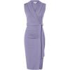 imageGRACE KARIN Womens Wear to Work Dress 2025 Surplice Neck Sleeveless Ruched Wrap Office Pencil DressesLight Purple