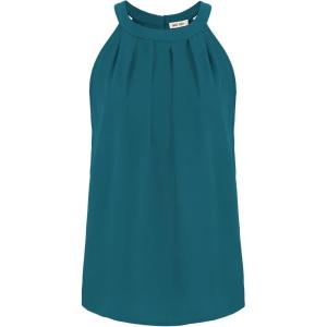 imageGRACE KARIN Sequin Halter Tops for Women Sleeveless Dressy Sparkle Tank Camisole Tops Party Club Cocktail Vest ShirtBlue Green