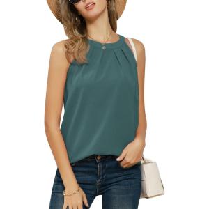imageGRACE KARIN Sequin Halter Tops for Women Sleeveless Dressy Sparkle Tank Camisole Tops Party Club Cocktail Vest ShirtGrey Green