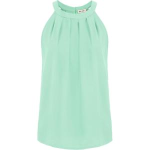 imageGRACE KARIN Sequin Halter Tops for Women Sleeveless Dressy Sparkle Tank Camisole Tops Party Club Cocktail Vest ShirtLake Green