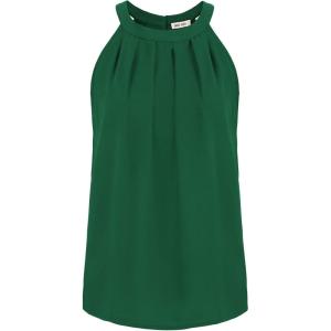 imageGRACE KARIN Sequin Halter Tops for Women Sleeveless Dressy Sparkle Tank Camisole Tops Party Club Cocktail Vest ShirtPure Green