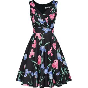imageGRACE KARIN Womens Sleeveless Wrap VNeck Aline Bridesmaid Cocktail Party DressBlack Pink Purple