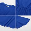 imageGRACE KARIN 2024 Womens Elegant V Neck Peplum Tops Tie Front Short Bell Sleeve Shirts Tops BlouseCrinkly Royal Blue