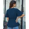 imageGRACE KARIN 2024 Womens Elegant V Neck Peplum Tops Tie Front Short Bell Sleeve Shirts Tops BlouseDark Blue