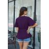 imageGRACE KARIN 2024 Womens Elegant V Neck Peplum Tops Tie Front Short Bell Sleeve Shirts Tops BlouseDark Purple
