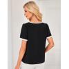 imageGRACE KARIN 2025 Womens Dressy Casual Tops Color Block Business Work Blouses Summer Keyhole Short Sleeeve Shirt OutfitsBlack