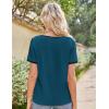 imageGRACE KARIN 2025 Womens Dressy Casual Tops Color Block Business Work Blouses Summer Keyhole Short Sleeeve Shirt OutfitsPeacock Blue