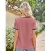 imageGRACE KARIN 2025 Womens Dressy Casual Tops Color Block Business Work Blouses Summer Keyhole Short Sleeeve Shirt OutfitsPink