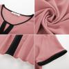 imageGRACE KARIN 2025 Womens Dressy Casual Tops Color Block Business Work Blouses Summer Keyhole Short Sleeeve Shirt OutfitsPink