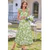 imageGRACE KARIN 2025 Womens Summer Floral Print Dress Sleeveless Casual Flowy Sundress A Line Ruffle Wedding Guest OutfitGreen Floral
