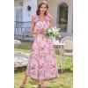 imageGRACE KARIN 2025 Womens Summer Floral Print Dress Sleeveless Casual Flowy Sundress A Line Ruffle Wedding Guest OutfitPurple Floral