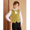 imageGRACE KARIN Boys Formal Suit Vest 4 Button 2 Piece Tuxedo Dress Vest with Bow Tie 512YGold