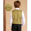imageGRACE KARIN Boys Formal Suit Vest 4 Button 2 Piece Tuxedo Dress Vest with Bow Tie 512YGold