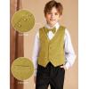 imageGRACE KARIN Boys Formal Suit Vest 4 Button 2 Piece Tuxedo Dress Vest with Bow Tie 512YGold