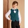 imageGRACE KARIN Boys Formal Suit Vest 4 Button 2 Piece Tuxedo Dress Vest with Bow Tie 512YGreen