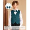 imageGRACE KARIN Boys Formal Suit Vest 4 Button 2 Piece Tuxedo Dress Vest with Bow Tie 512YGreen