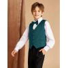 imageGRACE KARIN Boys Formal Suit Vest 4 Button 2 Piece Tuxedo Dress Vest with Bow Tie 512YGreen