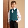 imageGRACE KARIN Boys Formal Suit Vest 4 Button 2 Piece Tuxedo Dress Vest with Bow Tie 512YGreen