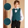 imageGRACE KARIN Boys Formal Suit Vest 4 Button 2 Piece Tuxedo Dress Vest with Bow Tie 512YGreen