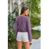 imageGRACE KARIN Cardigan Sweaters for Women Lightweight Button Down Open Front Short Crochet Shrug Long Sleeve V Neck 2024Purple