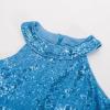 imageGRACE KARIN Girls Halter Neck Sequin Dress Sparkly Formal Party Prom Pageant Graduation Tulle Dresses Size 512Blue