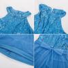 imageGRACE KARIN Girls Halter Neck Sequin Dress Sparkly Formal Party Prom Pageant Graduation Tulle Dresses Size 512Blue