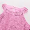 imageGRACE KARIN Girls Halter Neck Sequin Dress Sparkly Formal Party Prom Pageant Graduation Tulle Dresses Size 512Pink