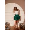 imageGRACE KARIN Girls Sequin Skirt Girls Fashion Party Three Layer Ruffle Skirt 514YDark Green